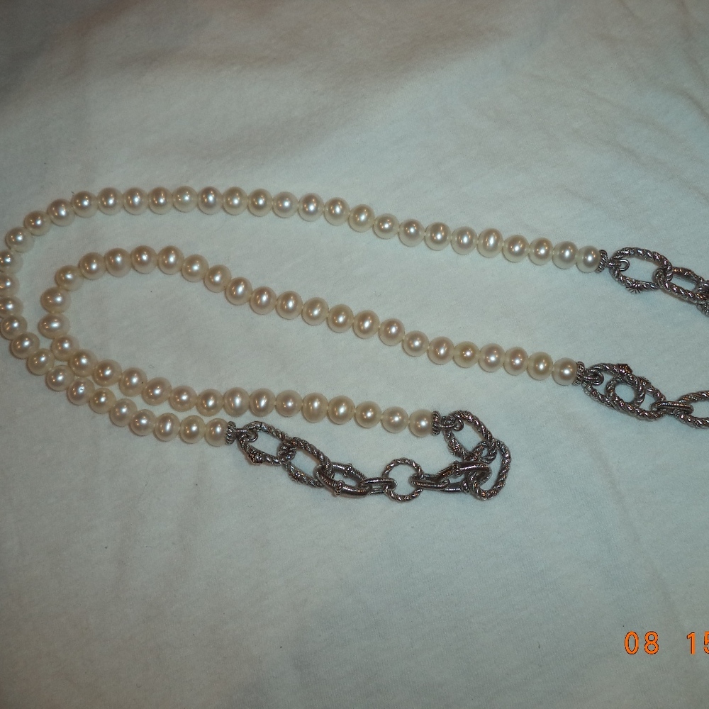 Judith Ripka Sterling Silver & Pearl Necklace